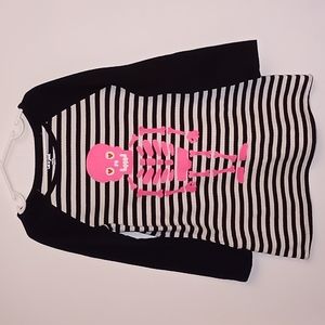 Cat & Jack Halloween Skeleton Stripped Dress Size 6-6x